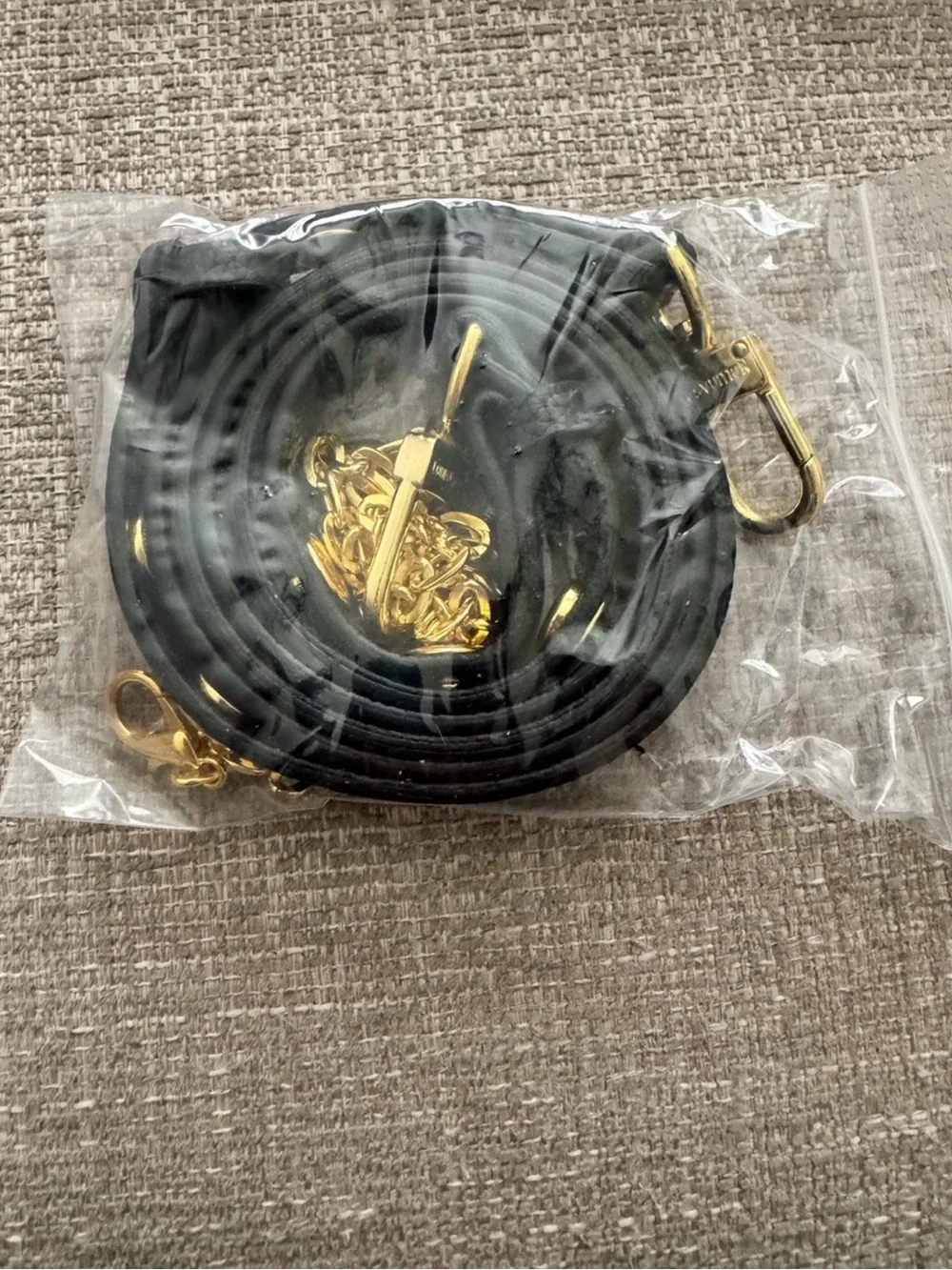 Black Mini Shoulder Bag with Gold Hardware - Picture 2 of 2